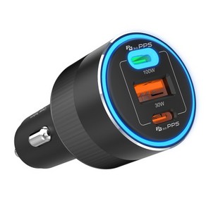 클레버 타키온 USB PD PPS 퀵차지3.0 차량용 멀티 130W 시거잭 고속 충전기 21CA130, 1개