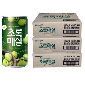 웅진 초록매실 180ml x 90캔(30캔-3박스)