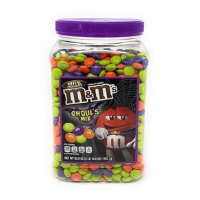 MMs Ghouls Mix 밀크 초콜릿 할로윈 캔디 병 1.7kg60온스 1.7kg60온스, 1) 62 Ounce Pack of 1 - 구울 믹스, 없음