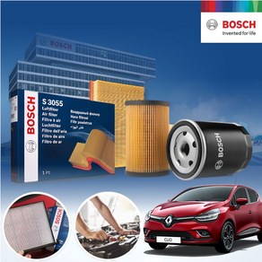 클리오 1.5 디젤 BOSCH 에어크리너 오일필터 2종세트 5L 필요 a2991+o354 KPT-5560547 cs05015, 1개