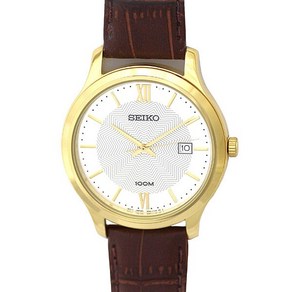 세이코 임포트 모델 SEIKO IMPORT SUR298P1 쿼츠 GP 레더 100 M 실버 맨즈