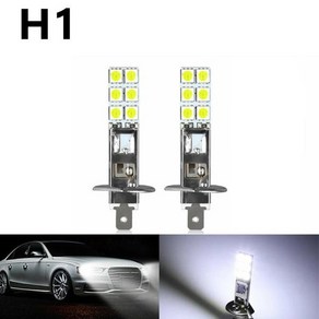 LED 헤드라이트 전구 키트 슈퍼 화이트 안개 등 주행등 램프 자동차 교체 액세서리 H1-12SMD-5050 H1 55W 6, 1개