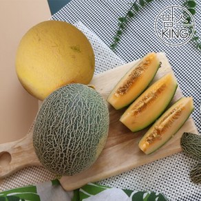 [맘스킹] 쌍둥이농장 골드 하미과 메론 5kg(3-6내외), 1개