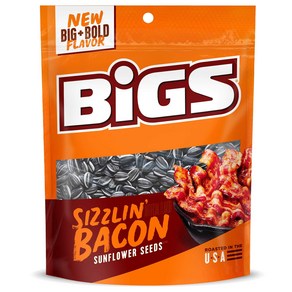 BIGS Sizzlin' Bacon Sunflowe Seeds Keto Fiendly BIGS 시즐린 베이컨 해바라기씨 케토 친화적인 스낵 저탄수화물 라이프스타일 5.3, 1개, 151g