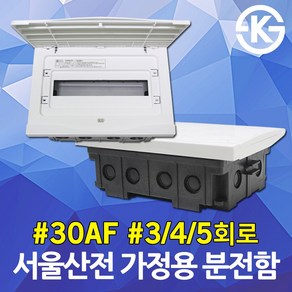 서울산전 가정용 분전함 분전반 3회로 4회로 5회로 30AF 매입형 부스바 포함 주택용 세대 배전함 배전반 차단기함 전기박스 차단기박스 두꺼비집 차단기 전기 국산 30A, 02. 서울산전 주택용 분전반 30A 4회로, 1개