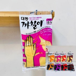 대동 까칠이 라텍스 미용장갑(아이보리)M, 1개