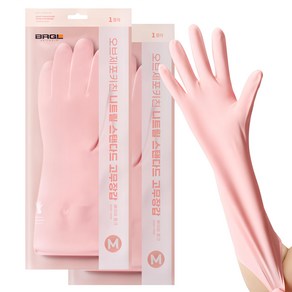 브릭글로 안찢어지는 니트릴 고무장갑 오브제포키친, 베이비핑크, 중(M), 2개