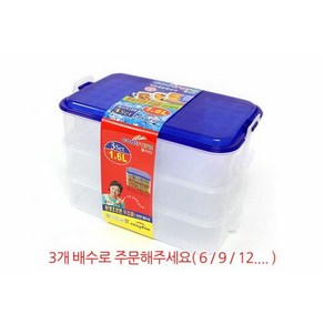 이지 쿨라라 밀폐용기 직사각 19호1.6L 3P 반찬통, 단품, 3개