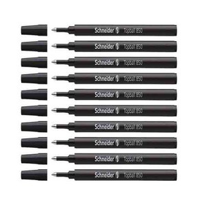 Black Schneide Topball 850 Rolleball Refill 0.5 mm Euopean Size Black Ink Box of 10 Refills, nullSET, 1개