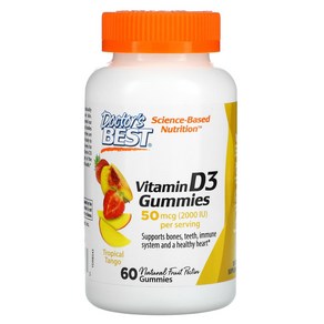 Vitamin D3 Gummies Topical Tango 25mcg(1000IU) 60, 1개, 60정