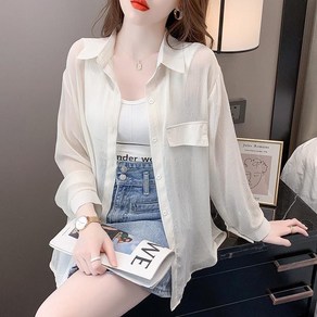 5color 여름 얇은 망사 자외선 차단 카디건 여성 쉬폰남방 Women's Shirts 뉴타임즈 J430E513