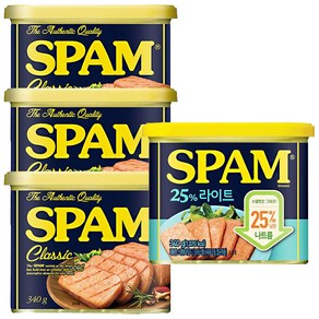 스팸 클래식 340g 3p + 25% 라이트 1p, 1개