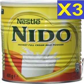 400g 3통 네슬레 니도 인스턴트 풀 크림 밀크파우더 분유 Nestle Nido Milk Powde, 3개