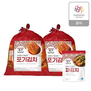 종가 종가집 중부식 포기김치 10.4kg (5.2kg*2)+파김치 300g, 단품