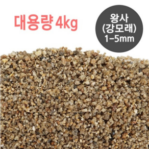 대용량 왕사(강모래) 1-5mm 4kg 어항장식 수조 소일 바닥재 모래, 1개