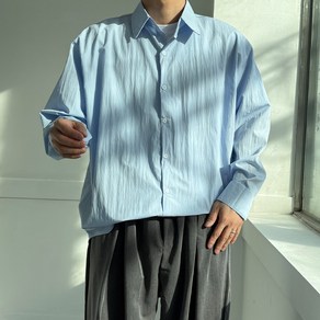 남자 네츄럴 썸머 여름 긴팔 오버핏 셔츠 남방