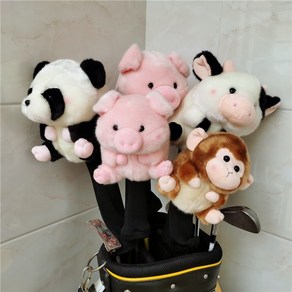 귀여운 동물 드라이버 헤드 커버 두꺼운 플러시 골프 페어웨이 우드 헤드 커버 husky dog ​​cow panda monkey pig