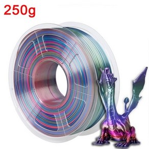 레인보우 필라멘트 PLA 실크 3D 프린터 색 샤이니 2 수지 250g 1.75mm, 12 Rainbow Univese