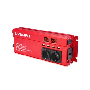 녹원 순수계단파 차량용 인버터 지속출력 1200W 최대출력 2000W, 레드12V, 1개