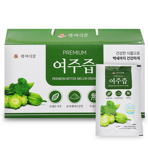 백세식품 여주즙 80ml 30포 30일분 (소비기한 25.06.30까지), 80ml X 30포 2박스, 2400ml, 2박스