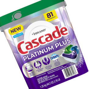 캐스케이드 플래티넘 플러스 식기세척기 세제 81회분 (Cascade Platinum Plus Dishwasher Detergent Pacs Fresh 81-count)