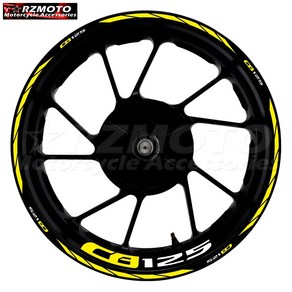 휠스티커 wheel line 데칼 혼다 RVC213 CB125 CB125R 림 반사, CB125 4면 접착 반사 레몬 옐로우, 1개