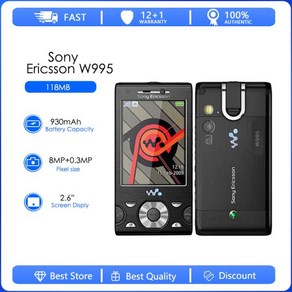 Sony Eicsson 오리지널 잠금 해제 휴대폰 슬라이더 W995i 3G 와이파이 GPS 휴대폰, 02 Simple set, 02 Black