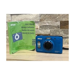 니콘 COOLPIX S30 10.1MP 디지털 카메라 블루 방수 10피트 Ready To Go, 1개