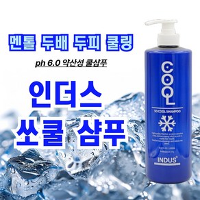 인더스 쏘쿨 샴푸 멘톨 두배 쿨링감 두배 초강력 시원한 약산성 샴푸, 1000ml, 1개