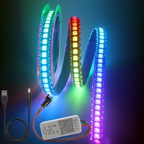 WS2812B Led 스트립 SP110E USB 블루투스 컨트롤러 WS2812 30/60/144 픽셀/m RGB 개별적으로 주소 지정 LED 라이트 키트 DC5V, [02] White PCB, [01] 1m 30Led Kit, [01] IP30 Not watepoof, 1개