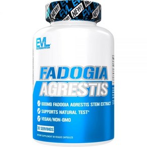 Evlution Fadogia Agestis 600mg 101 추출물 활력 주는 제 추진력 에볼루션 영양 부스터, 60정, 1개