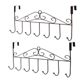 엔틱스타일 도어훅 옷걸이 7구 5구 방문옷걸이 1+1, 2개, 도어훅블랙5구