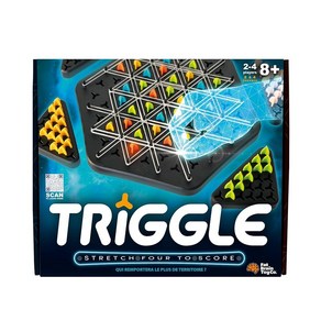 Fat Brain Toys Triggle - 4 스트레칭 점수 [어린이 청소년 및 성인을 위한 재미있는 가족 브레인티저 전략 게임] 고무 밴드 삼각형 게임