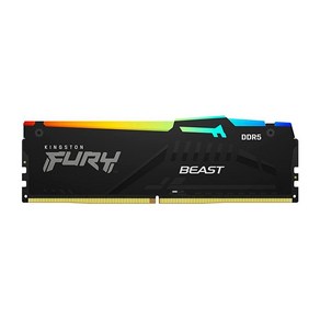 Kingston Technology Fuy 비스트 RGB 16GB 5200MT/s DDR5 CL40 DIMM 데스크탑 메모리(2개 키트) Intel XMP 3.0 적외선 동기화, 16GB_Black, 2개