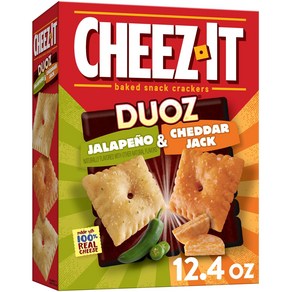 Cheez-It DUOZ Cackes Baked Snack Cackes Offi Cheez-It DUOZ 크래커 구운 스낵 크래커 사무실 및 어린이 스낵 할라피뇨, 351g, 1개