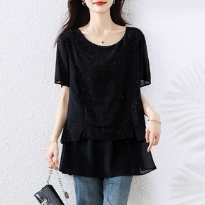 쑤야 1657 여성 반팔 쉬폰 블라우스 빅사이즈 여성의류