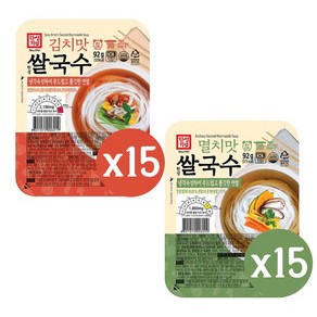 한성 멸치맛 쌀국수 92gx15개 +김치맛 쌀국수 92gx15개, 15개