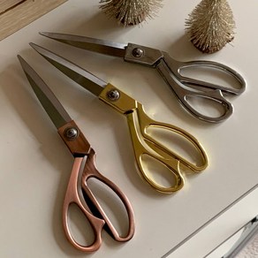 꽃잎상점 절삭력 좋은 스탠 다용도 원단 재단 리본가위 24cm, 1개, 골드