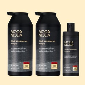 모다모다 3세대 제로그레이 블랙샴푸10 세트 300g 2개+100g 1개 새치케어 염색샴푸, 2개, 300ml