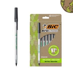 BIC 볼펜 라운드스틱 1.0mm 에콜루션 빅펜 12P