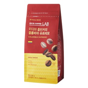 이디야 콜롬비아 슈프리모 홀빈커피, 200g, 3개, 홀빈(분쇄안함)