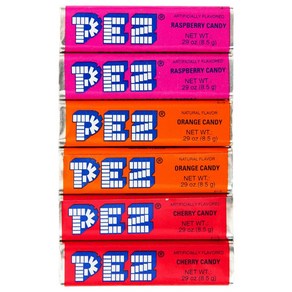 Pez Candy Refill 6 Rolls Fuit Flavos 페즈 캔디 리필 6롤 과일맛, 1개, 9.07g