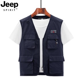 JEEP SPIRIT 배색 베스트 남 캐주얼 베스트JP8863 +양말 증정