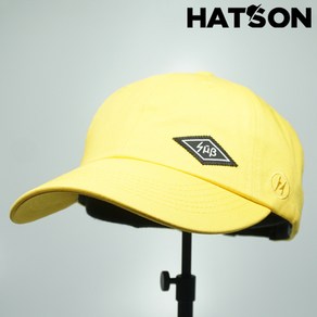 [햇츠온]J0SM253YE HatsON 브랜드 남자 여자 무지 심플 레터링 스트랩 언스트럭쳐 소프트 볼캡 야구모자 AD