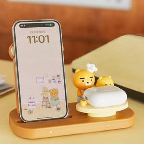 카카오프렌즈 2in1무선충전거치대 베이커리 라&춘