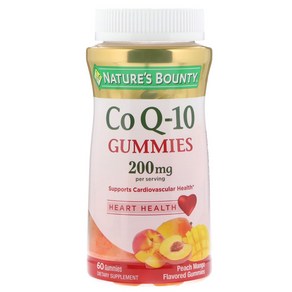 Natures Bounty Co Q-10 구미젤리 복숭아 망고맛 100 mg 구미젤리 60개