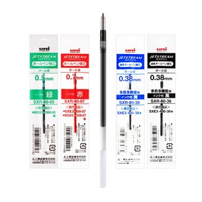 제트스트림 멀티펜 리필심 SXR-80 낱개 1개 0.38 ~ 0.7mm 볼펜심 유성 잉크 펜심, 0.5mm, 검정