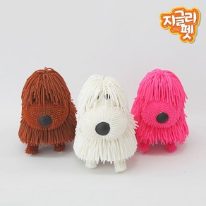 지글리펫 퍼피 3종 택1 (화이트/핑크/브라운) 춤추는 강아지, 브라운, 1개