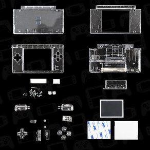 닌텐도 DS 라이트 외관 케이스 전체 교체 NDSL 올클리어 하우징 부품, 1개, 투명, 닌텐도 ds liet 하우징