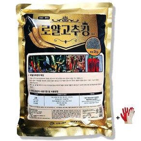 로얄 고추킹 2kg 고추 밑거름 비료 탄저병 무름병 역병 예방 연작장해 영양제 약 +전용장갑세트, 1세트